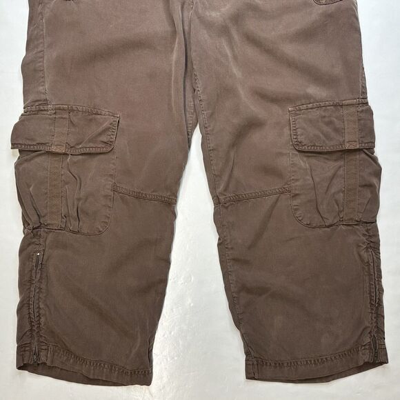 J Jill Cargo Crop Pants Womens 10 Petite Brown Tencell/Lyocell Casual Leisure - Picture 9 of 12